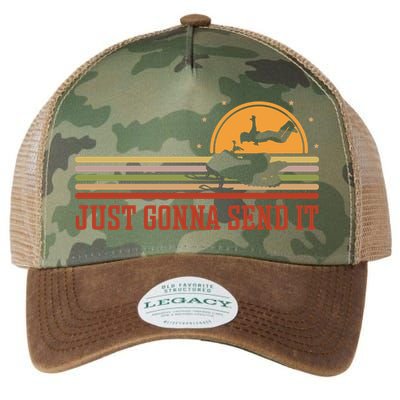 Just Gonna Send It For A Snowmobile Rider Snowmobile Meaningful Gift Legacy Tie Dye Trucker Hat