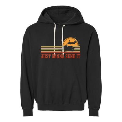 Just Gonna Send It For A Snowmobile Rider Snowmobile Meaningful Gift Garment-Dyed Fleece Hoodie