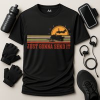 Just Gonna Send It For A Snowmobile Rider Snowmobile Meaningful Gift Cooling Performance Crew T-Shirt