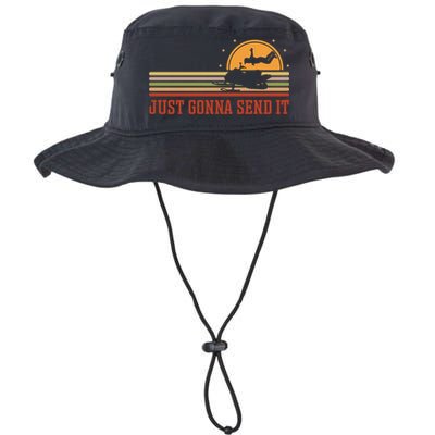Just Gonna Send It For A Snowmobile Rider Snowmobile Meaningful Gift Bucket Hat