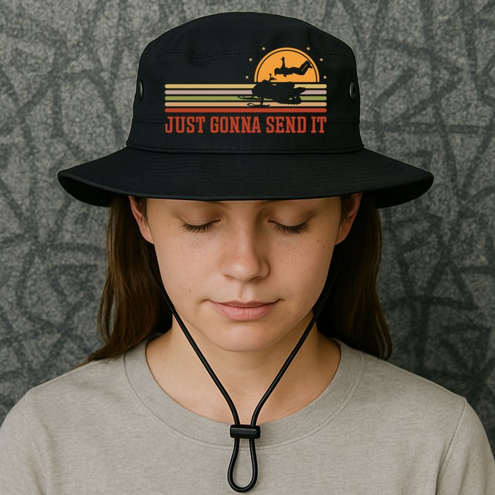 Just Gonna Send It For A Snowmobile Rider Snowmobile Meaningful Gift Bucket Hat
