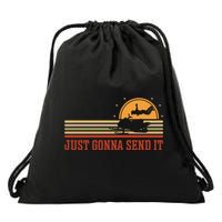 Just Gonna Send It For A Snowmobile Rider Snowmobile Meaningful Gift Drawstring Bag