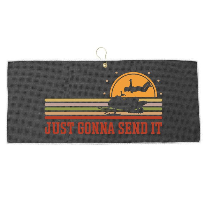 Just Gonna Send It For A Snowmobile Rider Snowmobile Meaningful Gift Large Microfiber Waffle Golf Towel