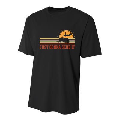 Just Gonna Send It For A Snowmobile Rider Snowmobile Meaningful Gift Youth Performance Sprint T-Shirt