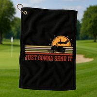 Just Gonna Send It For A Snowmobile Rider Snowmobile Meaningful Gift Golf Towel