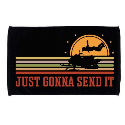 Just Gonna Send It For A Snowmobile Rider Snowmobile Meaningful Gift Microfiber Hand Towel