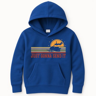 Just Gonna Send It For A Snowmobile Rider Snowmobile Meaningful Gift Kids Hoodie