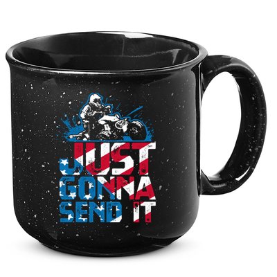 Just Gonna Send It Gift Patriotic American Flag Quad Atv Gift 15oz Campfire Ceramic Mug