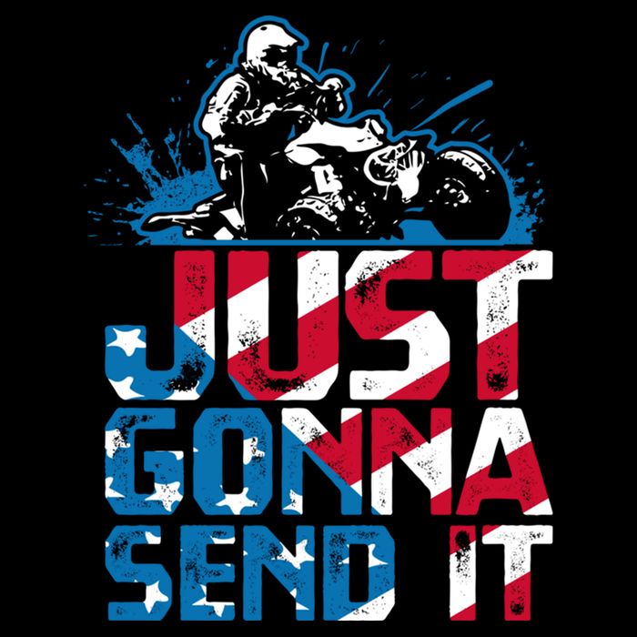 Just Gonna Send It Gift Patriotic American Flag Quad Atv Gift Drawstring Bag