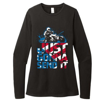 Just Gonna Send It Gift Patriotic American Flag Quad Atv Gift Womens CVC Long Sleeve Shirt