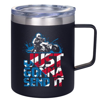 Just Gonna Send It Gift Patriotic American Flag Quad Atv Gift 12oz Stainless Steel Coffee Mug