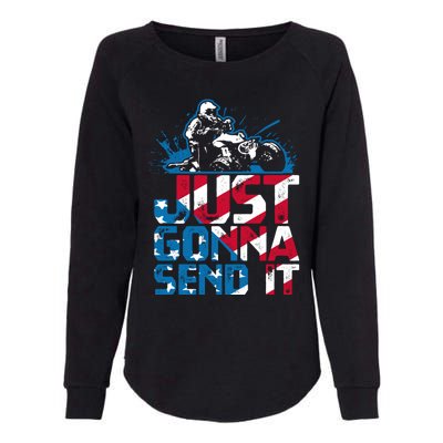 Just Gonna Send It Gift Patriotic American Flag Quad Atv Gift Womens California Wash Sweatshirt