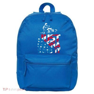 Just Gonna Send It Gift Patriotic American Flag Quad Atv Gift 16 in Basic Backpack