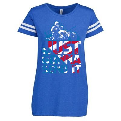 Just Gonna Send It Gift Patriotic American Flag Quad Atv Gift Enza Ladies Jersey Football T-Shirt