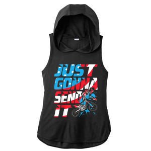 Just Gonna Send It Dirt Bike MX Biker Rider Motocross Ladies PosiCharge Tri-Blend Wicking Draft Hoodie Tank