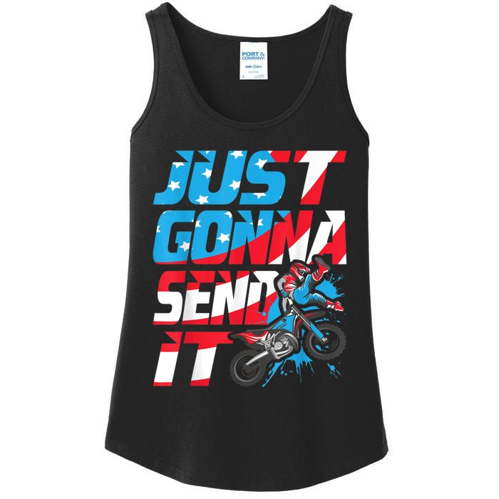 Just Gonna Send It Dirt Bike MX Biker Rider Motocross Ladies Essential Tank