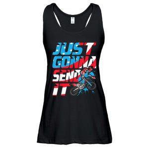 Just Gonna Send It Dirt Bike MX Biker Rider Motocross Ladies Essential Flowy Tank