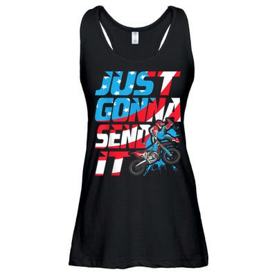 Just Gonna Send It Dirt Bike MX Biker Rider Motocross Ladies Essential Flowy Tank
