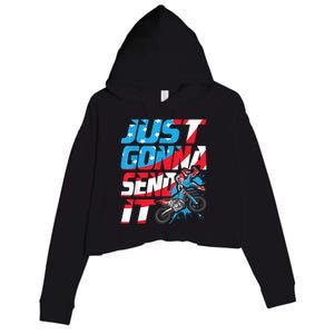 Just Gonna Send It Dirt Bike MX Biker Rider Motocross Crop Fleece Hoodie