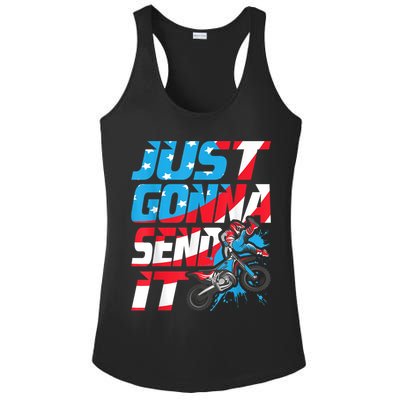 Just Gonna Send It Dirt Bike MX Biker Rider Motocross Ladies PosiCharge Competitor Racerback Tank