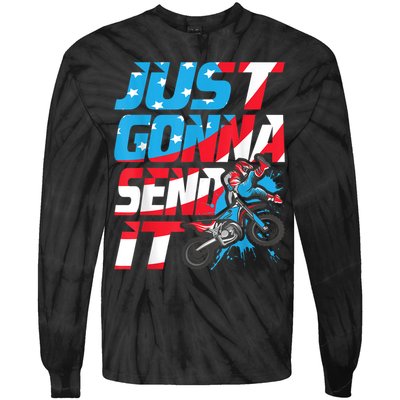 Just Gonna Send It Dirt Bike MX Biker Rider Motocross Tie-Dye Long Sleeve Shirt
