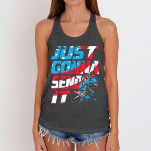 Just Gonna Send It Dirt Bike MX Biker Rider Motocross Women's Knotted Racerback Tank