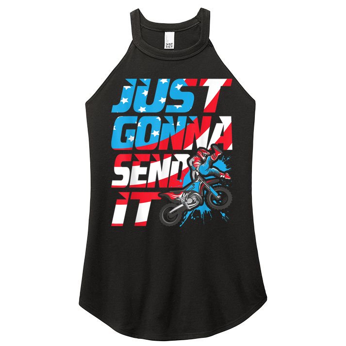 Just Gonna Send It Dirt Bike MX Biker Rider Motocross Women's Perfect Tri Rocker Tank
