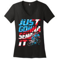 Just Gonna Send It Dirt Bike MX Biker Rider Motocross Women's V-Neck T-Shirt