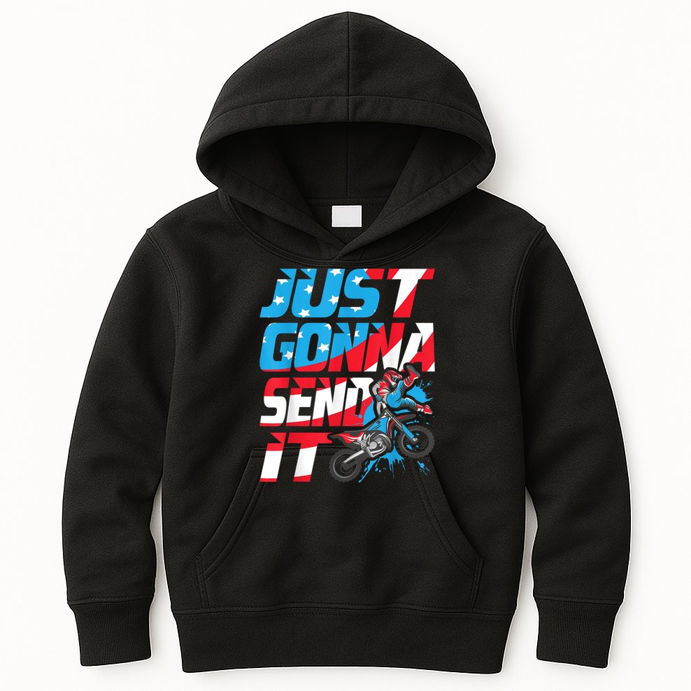 Just Gonna Send It Dirt Bike MX Biker Rider Motocross Kids Hoodie