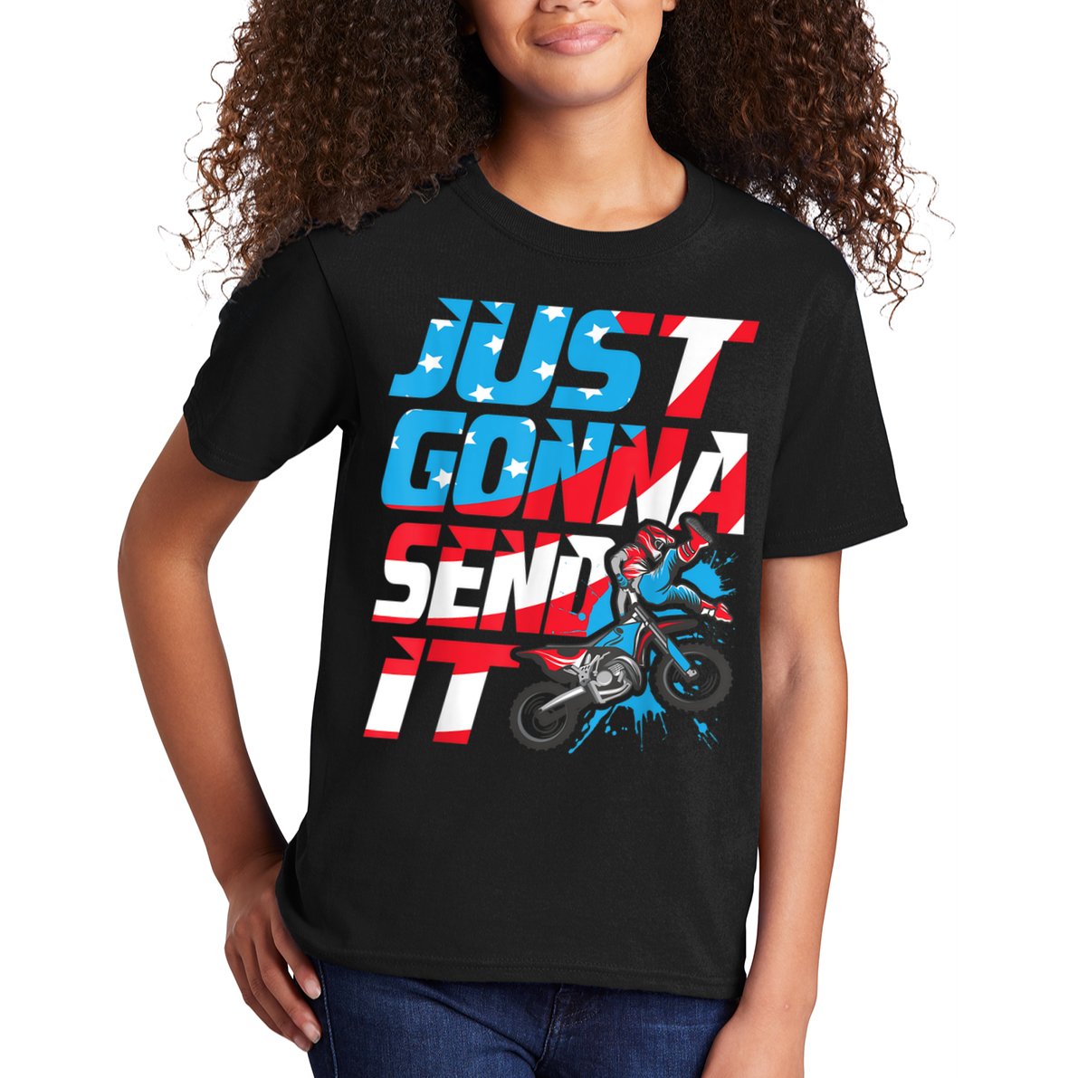 Just Gonna Send It Dirt Bike MX Biker Rider Motocross Kids T-Shirt