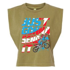 Just Gonna Send It Dirt Bike MX Biker Rider Motocross Garment-Dyed Women's Muscle Tee