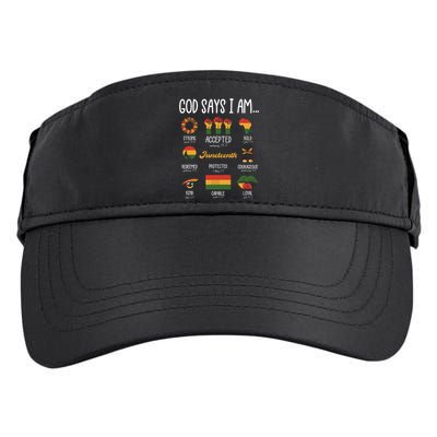 Juneteenth God Says I Am Celebrating Black Freedom 1865 Adult Drive Performance Visor