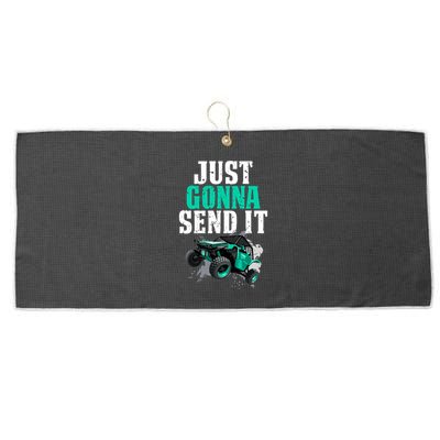 Just Gonna Send It Utv Side By Side Off Road 4x4 Mudding Atv Great Gift Large Microfiber Waffle Golf Towel