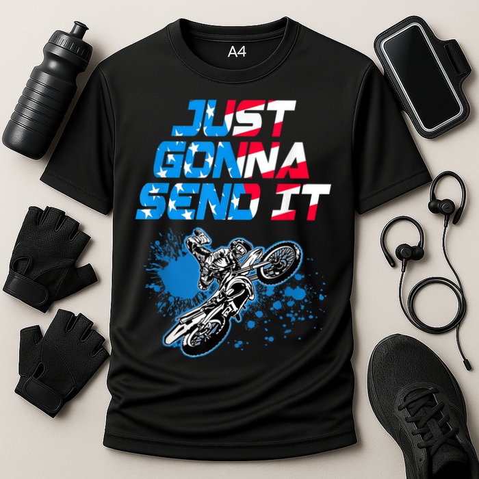 Just Gonna Send It Motocross Dirt Bike Tee Cooling Performance Crew T-Shirt