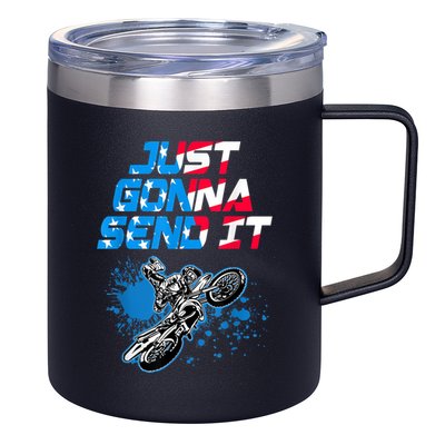 Just Gonna Send It Motocross Dirt Bike Tee 12oz Stainless Steel Coffee Mug