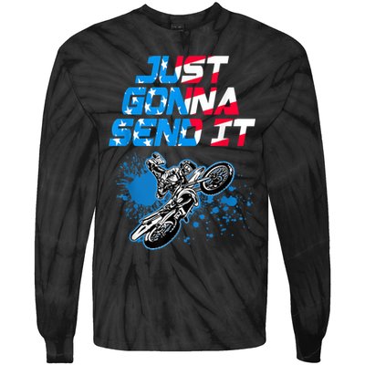 Just Gonna Send It Motocross Dirt Bike Tee Tie-Dye Long Sleeve Shirt