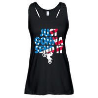 Just Gonna Send It American Flag Dirt Bike Motocross Ladies Essential Flowy Tank