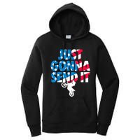 Just Gonna Send It American Flag Dirt Bike Motocross Women's Pullover Hoodie