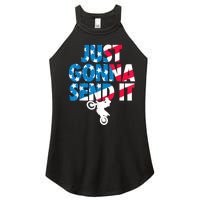 Just Gonna Send It American Flag Dirt Bike Motocross Women's Perfect Tri Rocker Tank