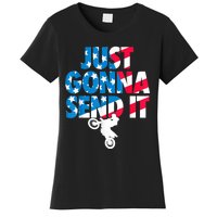 Just Gonna Send It American Flag Dirt Bike Motocross Women's T-Shirt