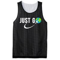 Just Go Travel Addict Globe Airplane World Solo Traveler Mesh Reversible Basketball Jersey Tank