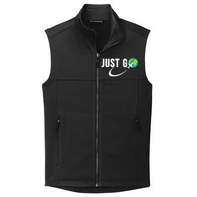 Just Go Travel Addict Globe Airplane World Solo Traveler Collective Smooth Fleece Vest