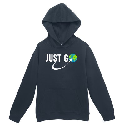 Just Go Travel Addict Globe Airplane World Solo Traveler Urban Pullover Hoodie