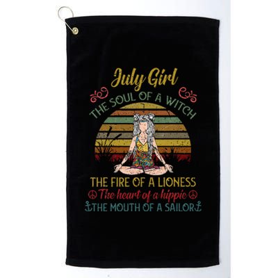 July Girl The Soul Of A Witch Vintage July Birthday Gift Platinum Collection Golf Towel