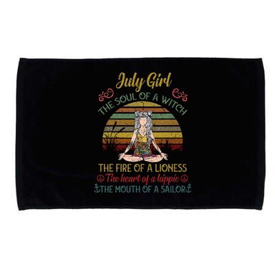 July Girl The Soul Of A Witch Vintage July Birthday Gift Microfiber Hand Towel