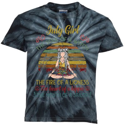 July Girl The Soul Of A Witch Vintage July Birthday Gift Kids Tie-Dye T-Shirt