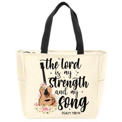 Jesus Guitar The Lord Is My Strength My Song Zip Tote Bag