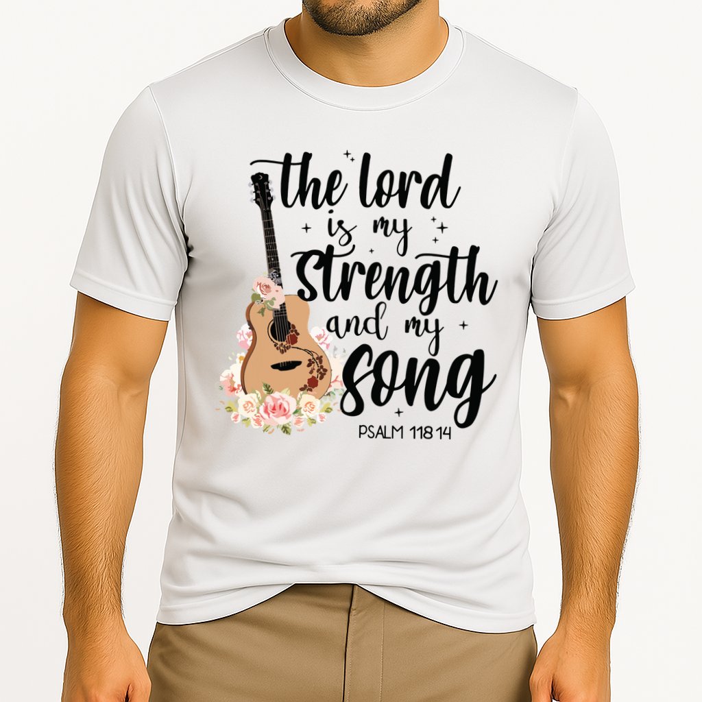 Jesus Guitar The Lord Is My Strength My Song Cooling Performance Crew T-Shirt