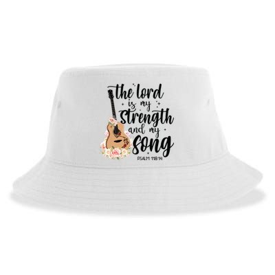 Jesus Guitar The Lord Is My Strength My Song Sustainable Bucket Hat