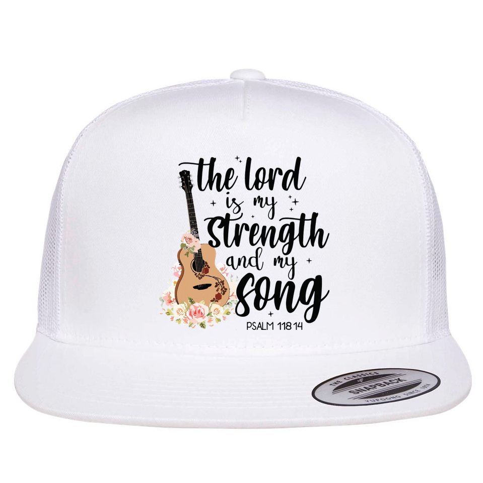 Jesus Guitar The Lord Is My Strength My Song Flat Bill Trucker Hat